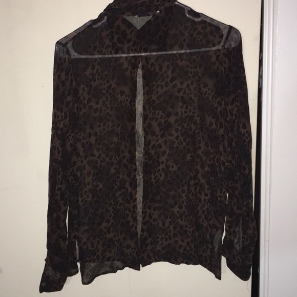 Sheer leopard button down - Picture 2 of 2